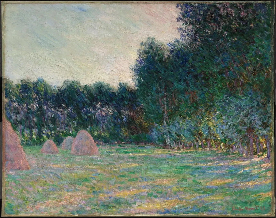 Niitty heinäpaalien kanssa lähellä Givernyä - Claude Monet