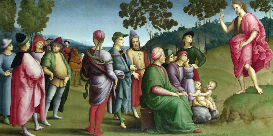 Pyhän Johannes Kastajan saarna - Raphael Sanzio