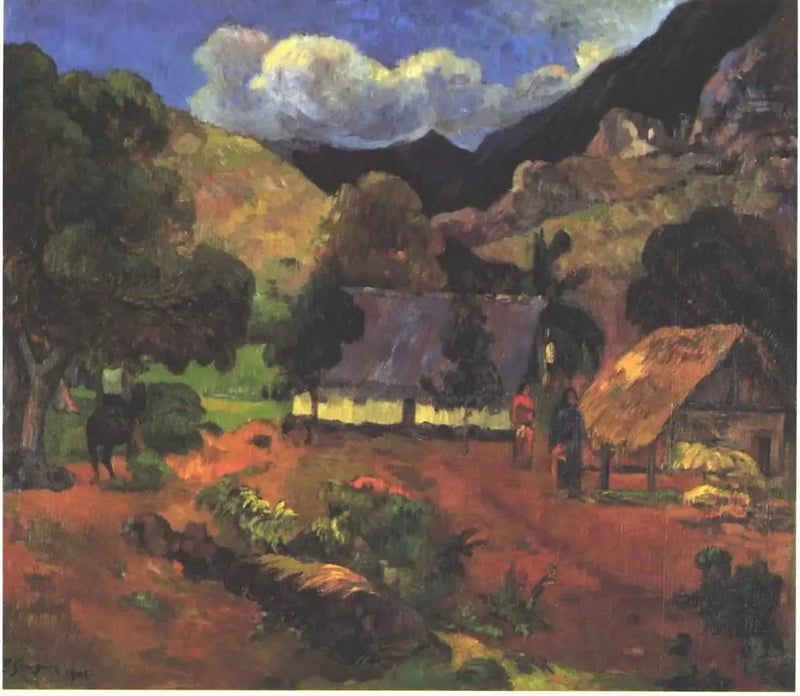 Lähellä majoja - Paul Gauguin