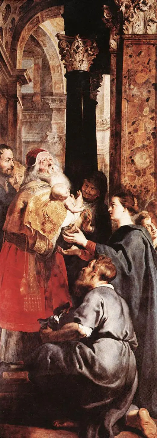 Esittely Temppelissä (oikea paneeli triptyykistä) - Peter Paul Rubens