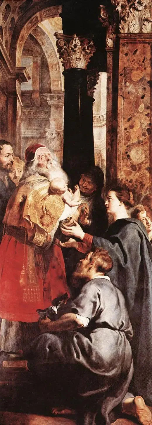 Esittely Temppelissä (oikea paneeli triptyykistä) - Peter Paul Rubens