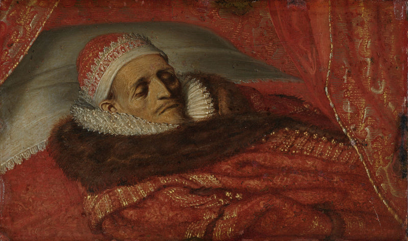 Le prince Maurits, stathouder, sur son lit majestueux - Adriaen Pietersz van de Venne