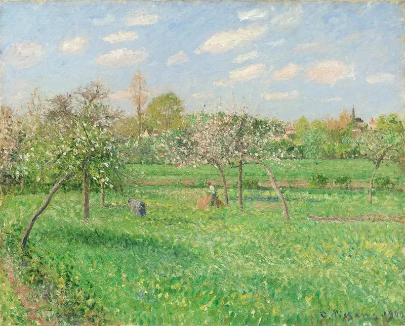 Kevät, aamu, aurinko, Éragny - Camille Pissarro