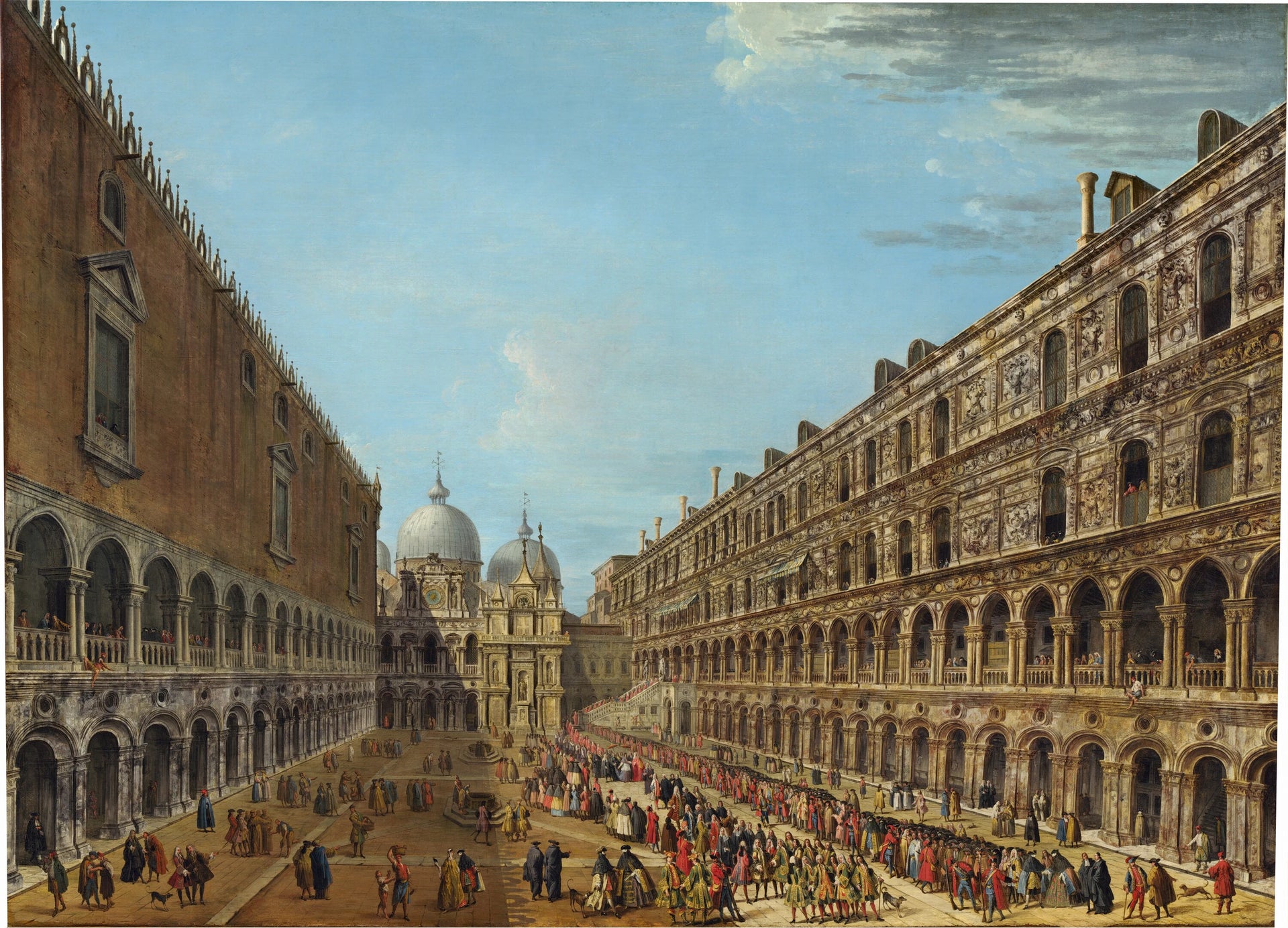 Procession dans la cour du palais des Doges, Venise - Antonio Joli