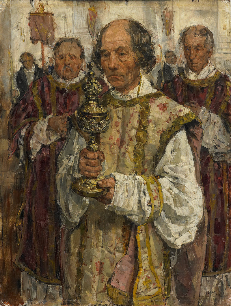 Kulkue Haagin vanhassa katolisessa kirkossa pappi Cornelis Hendrikus van Vlootenin - Isaac Israelin kanssa