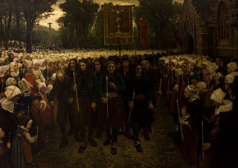 Bretagne-päivällisen kulkue - Jules Breton
