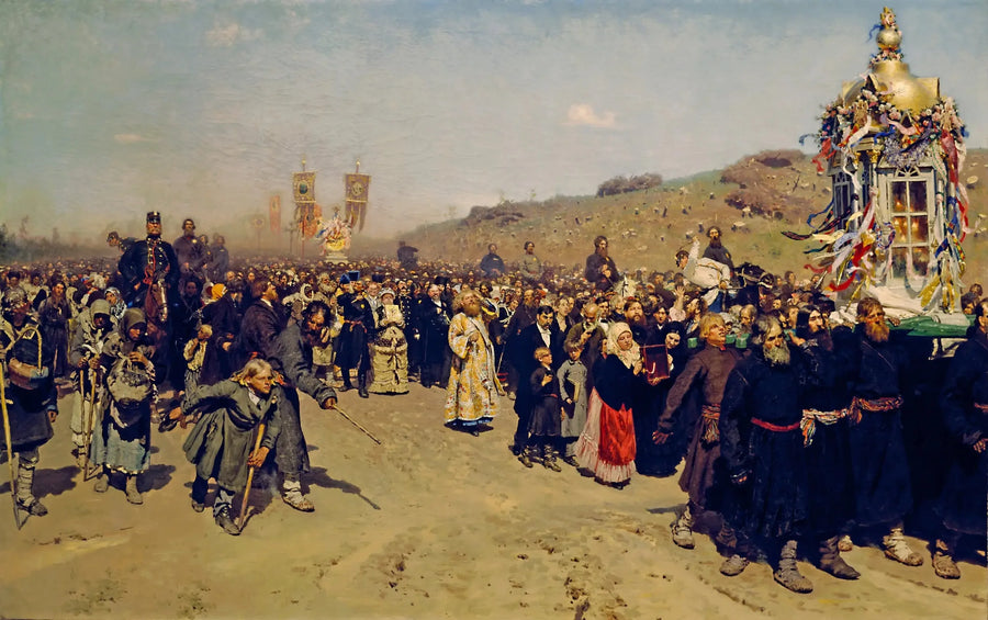 Uskonnollinen kulkue Kurskin maakunnassa - Ilya Repin