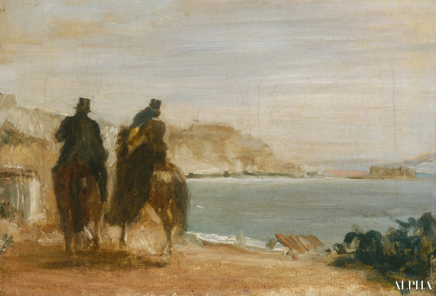 Rantakävely - Edgar Degas - Korkealaatuiset taulujen ja maalauksien reproduktiot