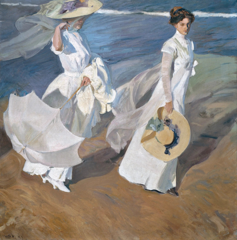 Kävely meren rannalla - Joaquín Sorolla