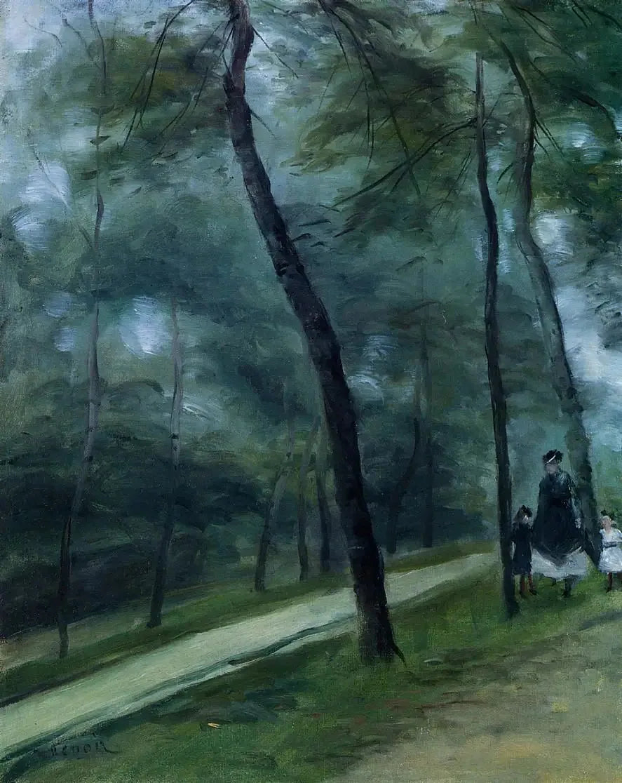 Kävely metsässä (Rouva Le Cœur ja hänen lapsensa) - Pierre-Auguste Renoir