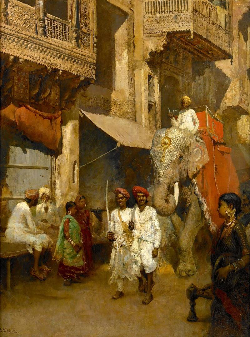 Kävelyintie intialaisella kadulla - Edwin Lord Weeks