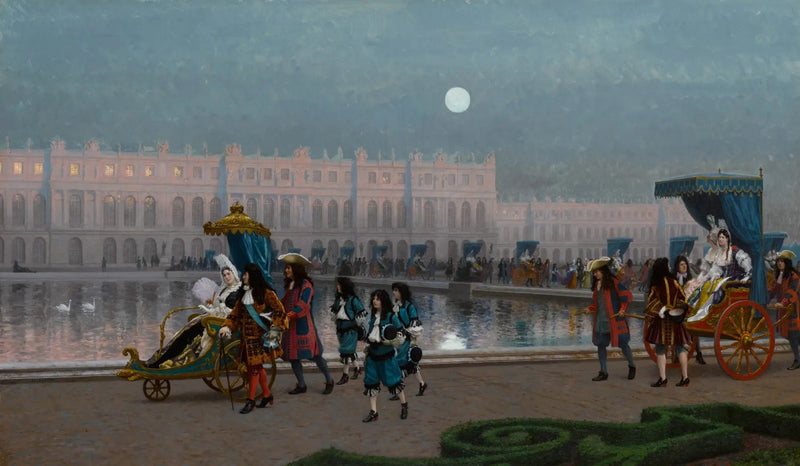 Kävely Courissa Versailles'n puutarhoissa - Jean-Léon Gérôme