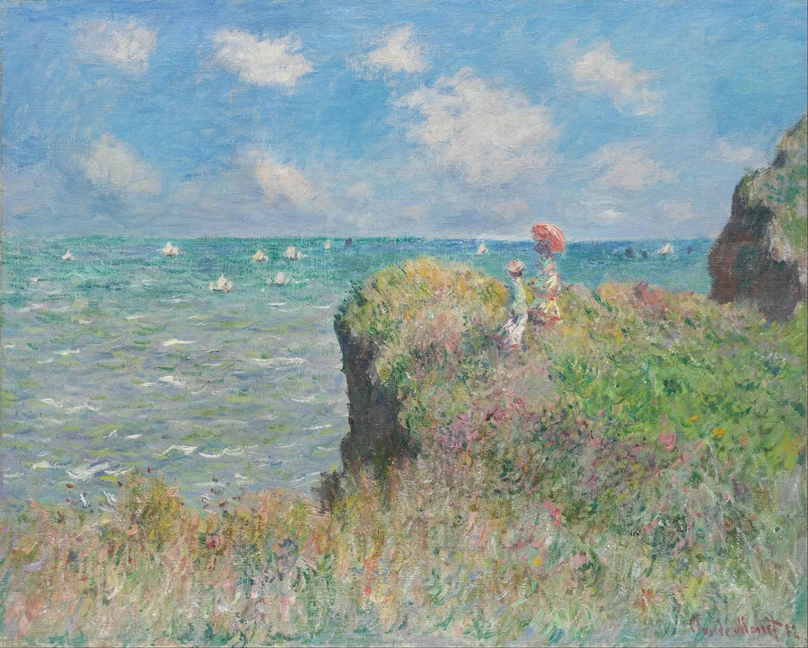 Kävely kallion reunalla, Pourville - Claude Monet