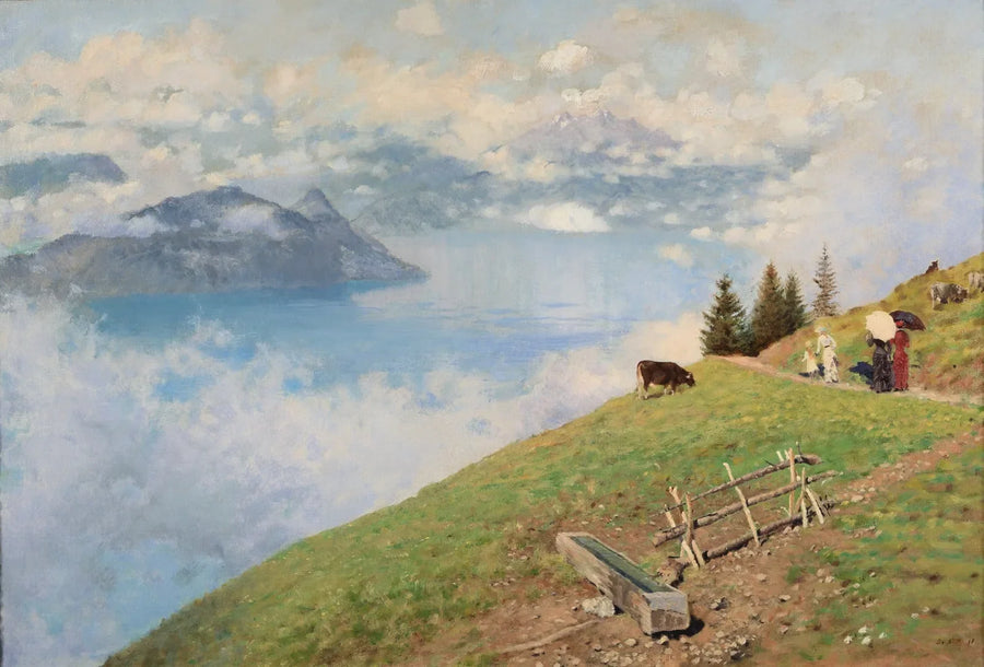 Kävely Lucernen järven rannoilla - Giuseppe De Nittis