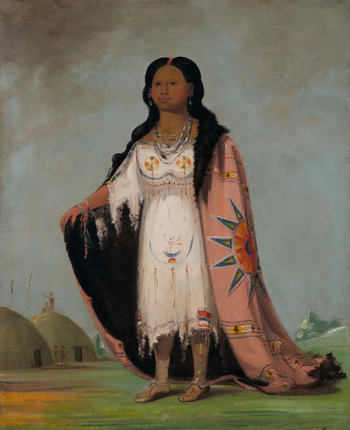 Pshán-shaw, herbe parfumée, fille de douze ans à la main sanglante - George Catlin image 1 reproduction d’œuvre d’art à l’huile