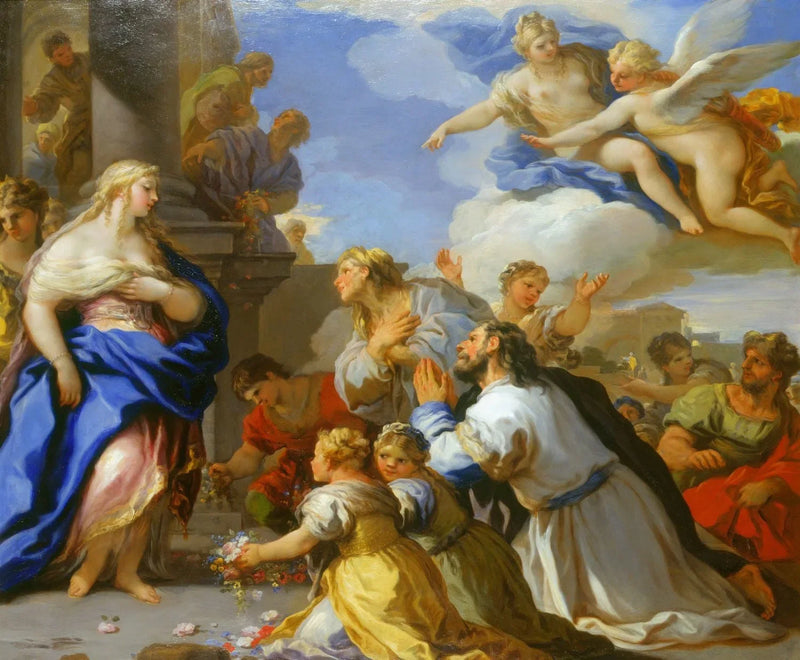 Psykée kunnioitettu kansan keskuudessa - Luca Giordano