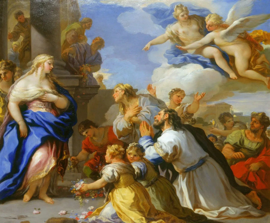 Psykée kunnioitettu kansan keskuudessa - Luca Giordano