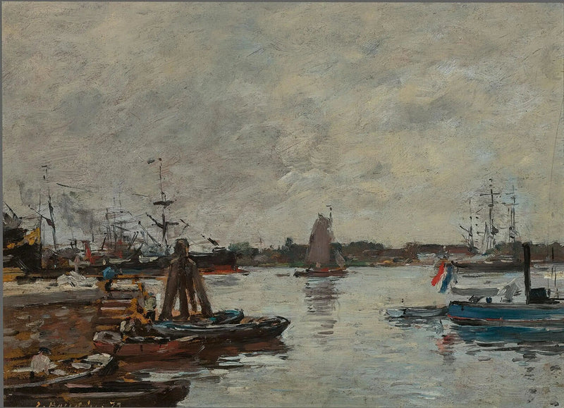 Rotterdamin satamalaituri - Eugène Boudin