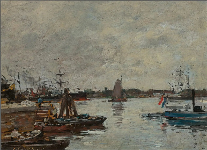 Rotterdamin satamalaituri - Eugène Boudin