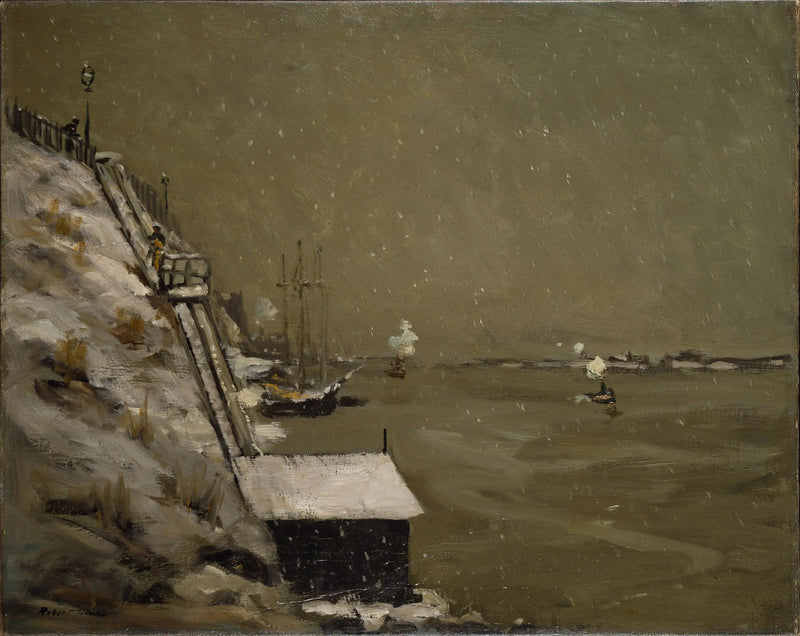 East Riverin laituri, talvi - Robert Henri