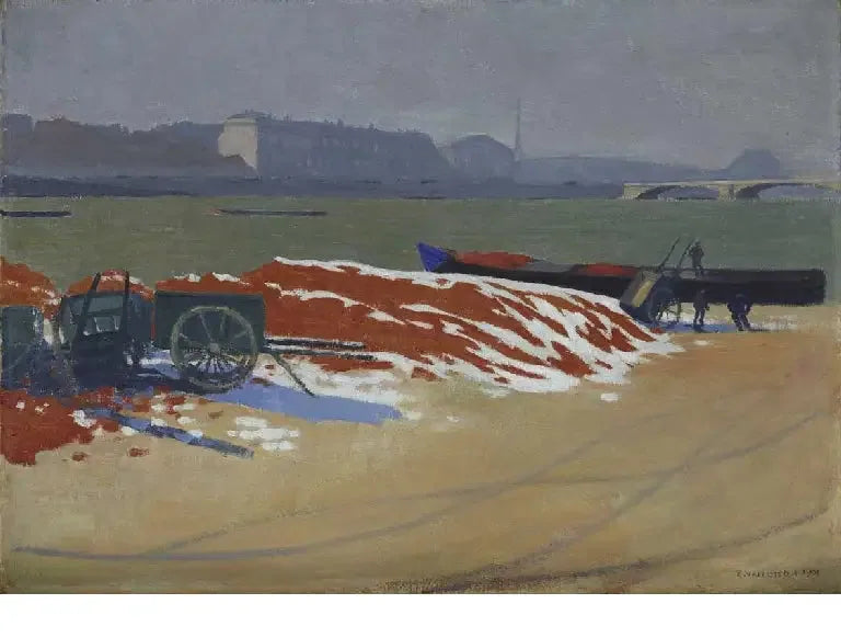 Seine-veneen laituri punaisella hiekalla - Félix Vallotton