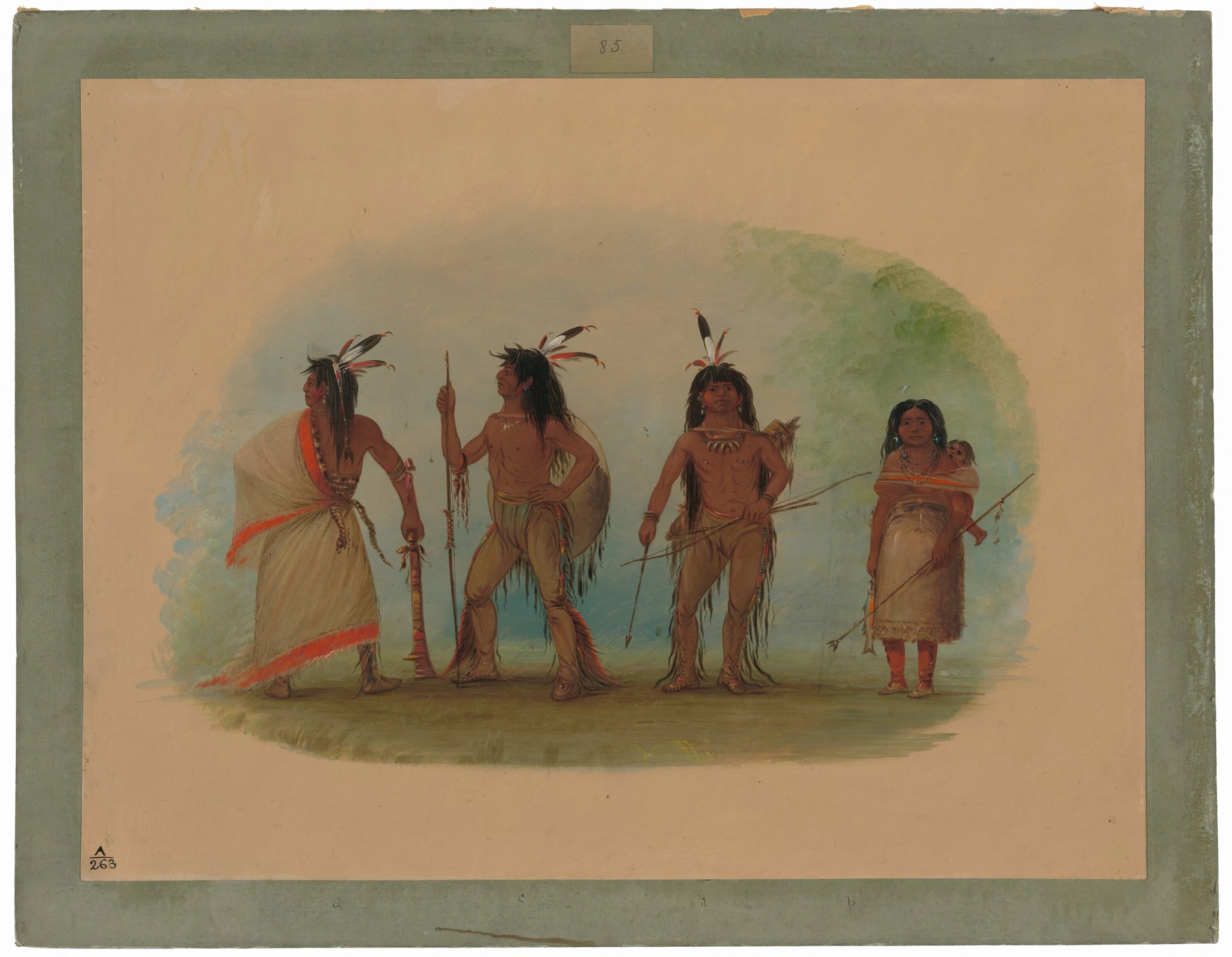 Quatre Indiens Apachee - George Catlin