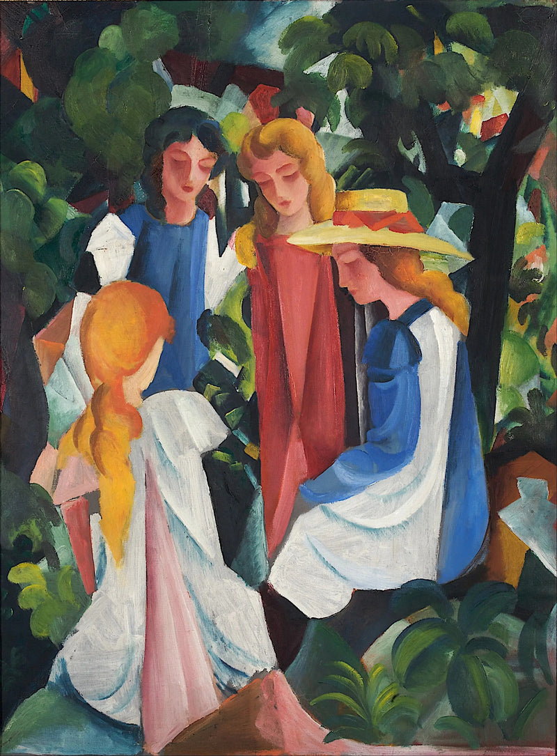 Neljä nuorta tyttöä - August Macke