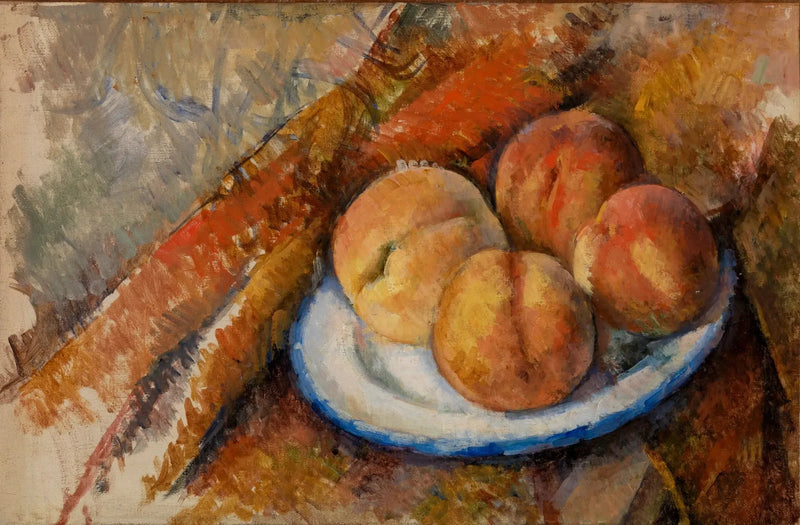 Neljä persikkaa lautasella - Paul Cézanne