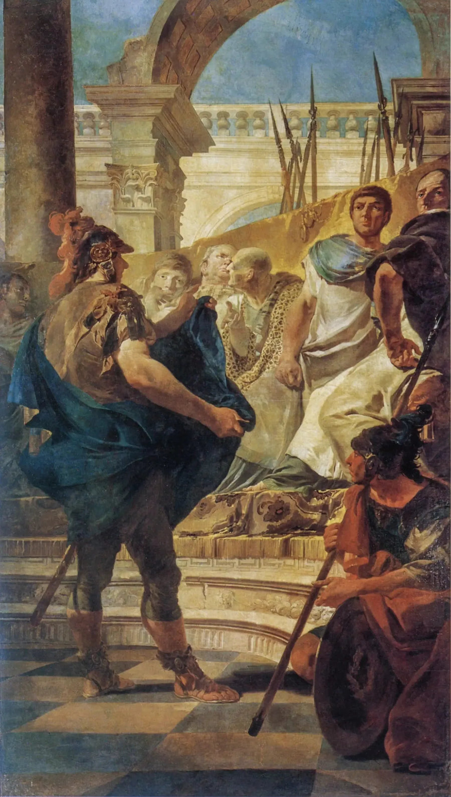 Quintus Fabius Maximus senaatin edessä Karthagossa - Giovanni Battista Tiepolo