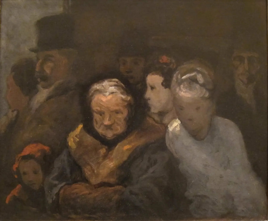 Poistuminen teatterista - Honoré Daumier