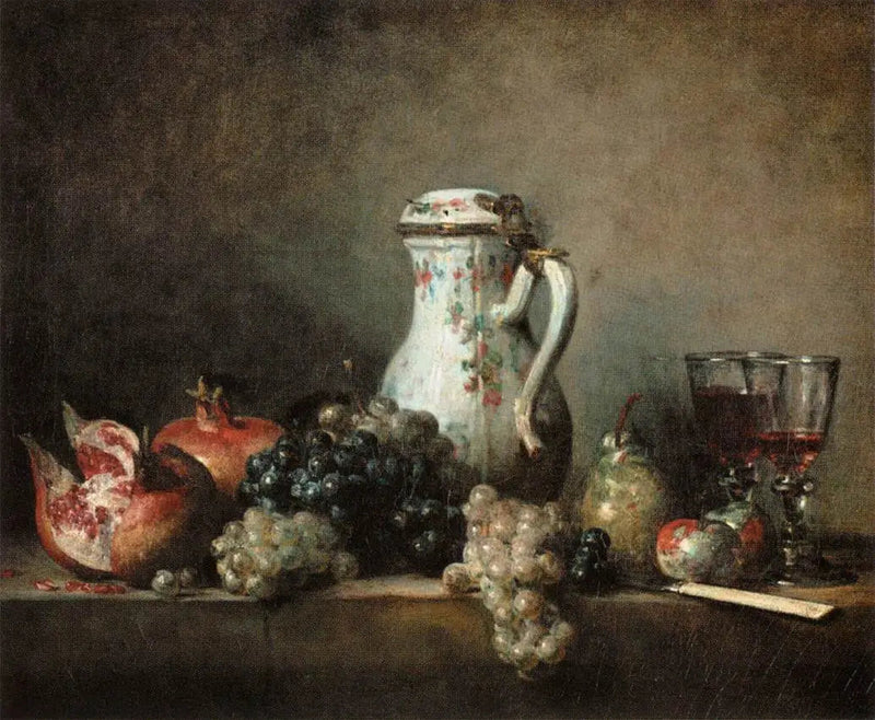 Rusinat ja granaatit - Jean Siméon Chardin