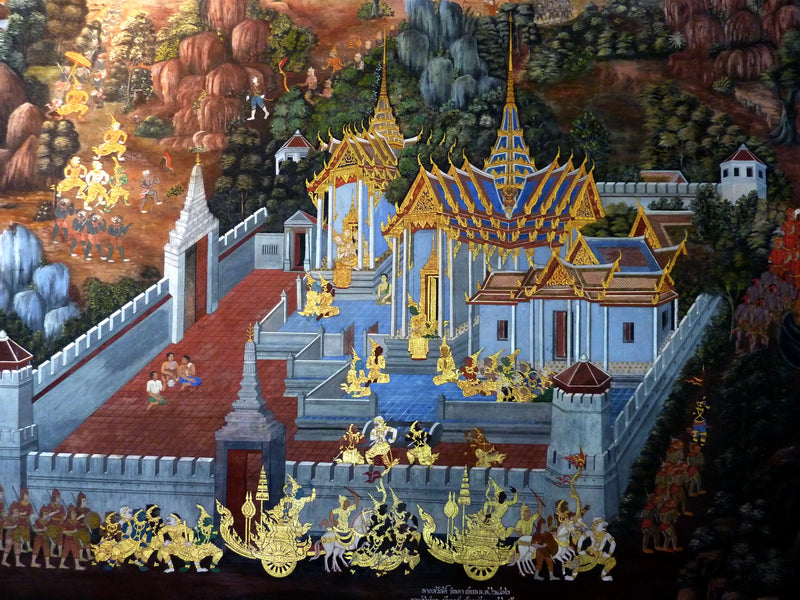 Ramakien, panneau 150 du cloître de Wat Phra Kaew - Ateliers royaux de Bangkok