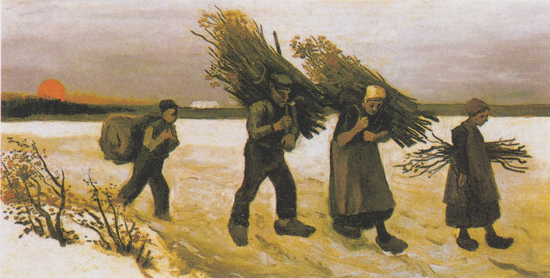 Puunkerääjä lumessa - Vincent van Gogh