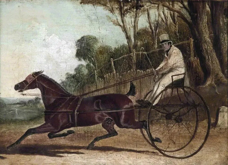 Rattler, hevonen ravissa, ajettuna buggylla - John Frederick Herring, Sr.