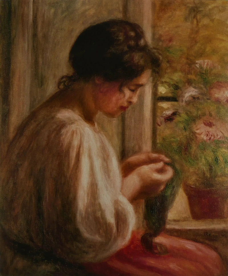 Ikkunassa oleva ravaudeuse - Pierre-Auguste Renoir