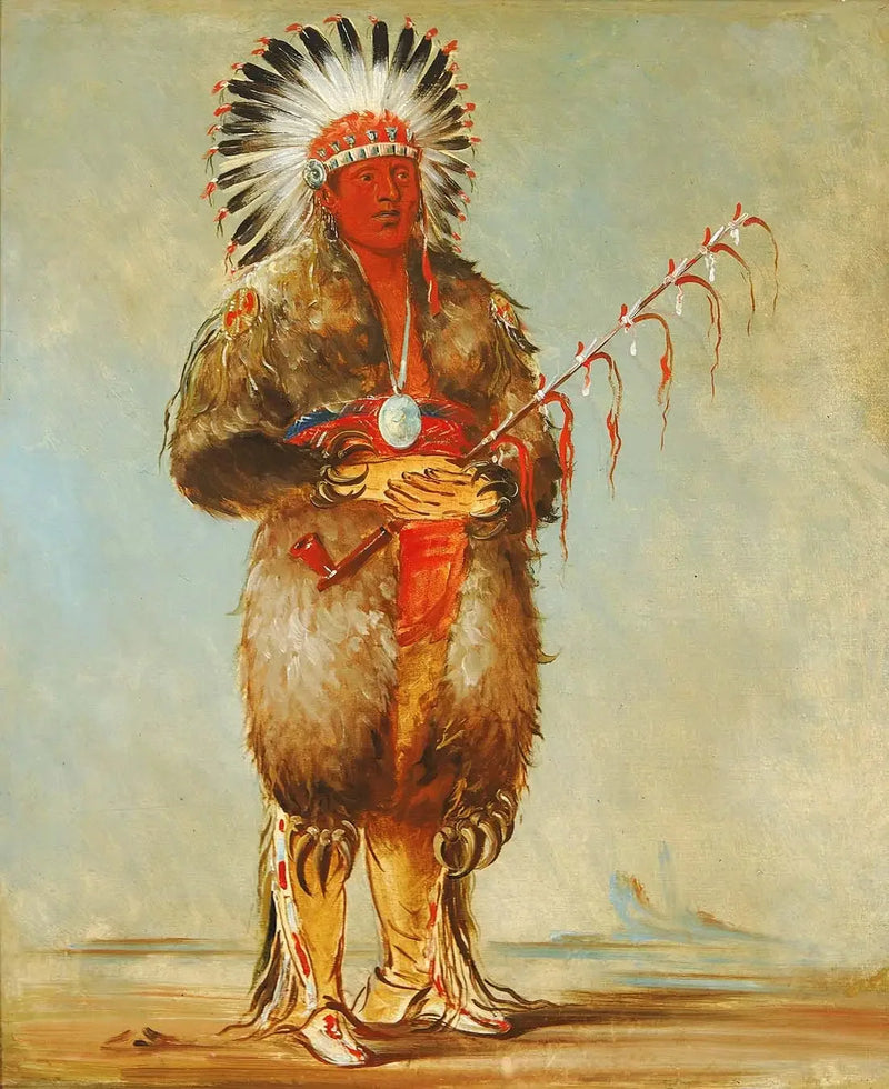 Ráw-no-way-wóh-krah, Irtonainen piippukepin, un Brave - George Catlin