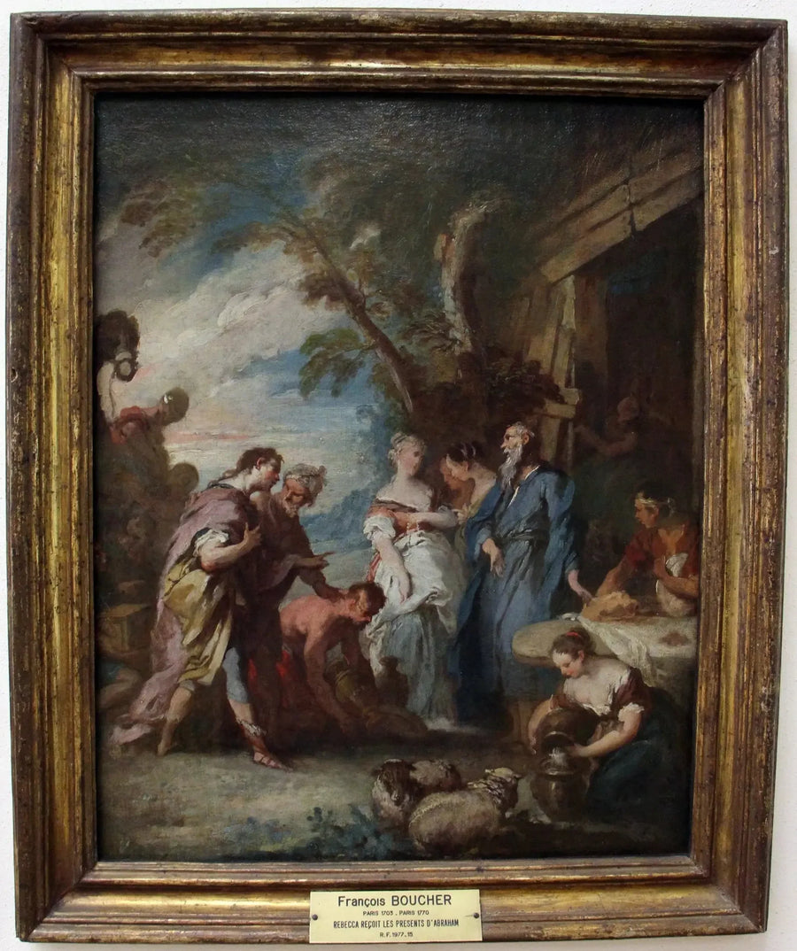 Rebecca saa nämä Abrahamilta - François Boucher