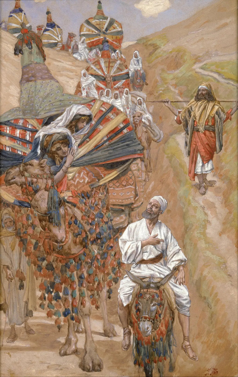 Rebecca kohtaa Iisakin matkalla - James Tissot