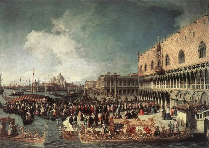 Lähettilään vastaanotto Doge-palatsissa - Canaletto
