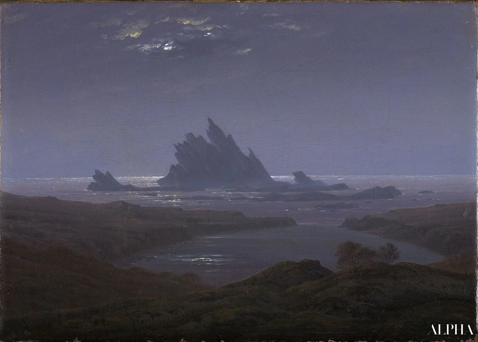 Kiviriutta merirannalla - Caspar David Friedrich - Korkealaatuiset taulujen ja maalauksien reproduktiot