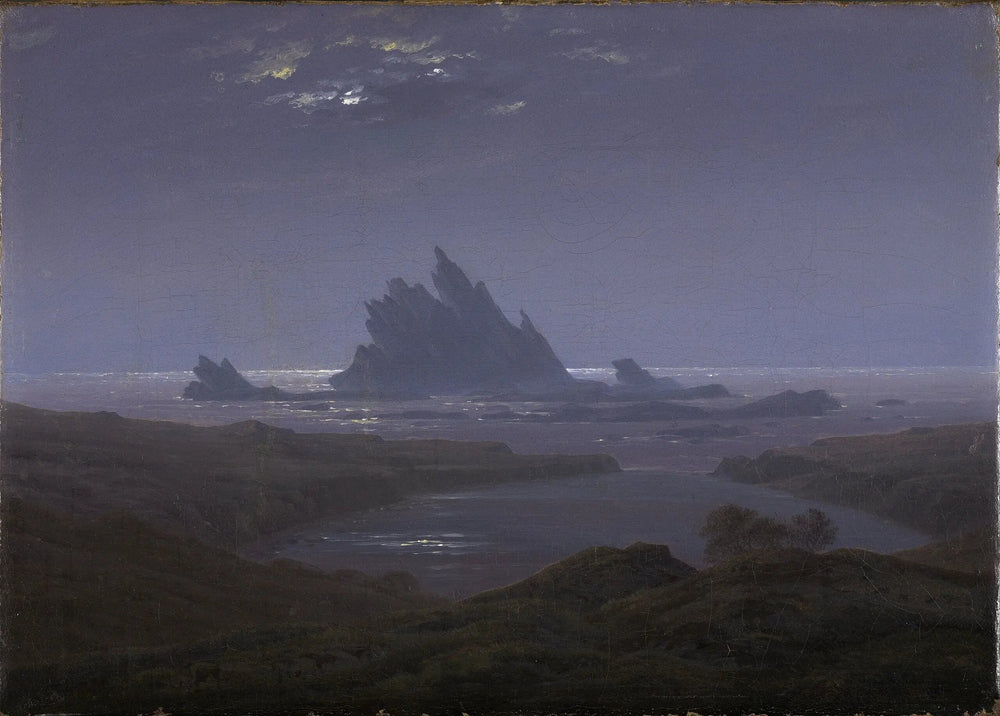 Récif rocheux au bord de la mer - Caspar David Friedrich image 1 copie peinte à la main à l’huile