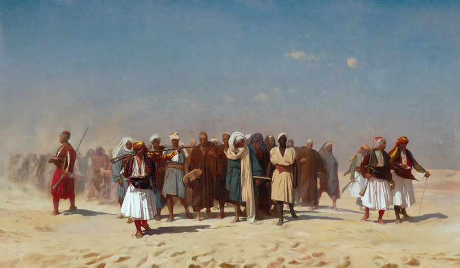 Egyptiläiset rekryytit ylittämässä autiomaata - Jean-Léon Gérôme