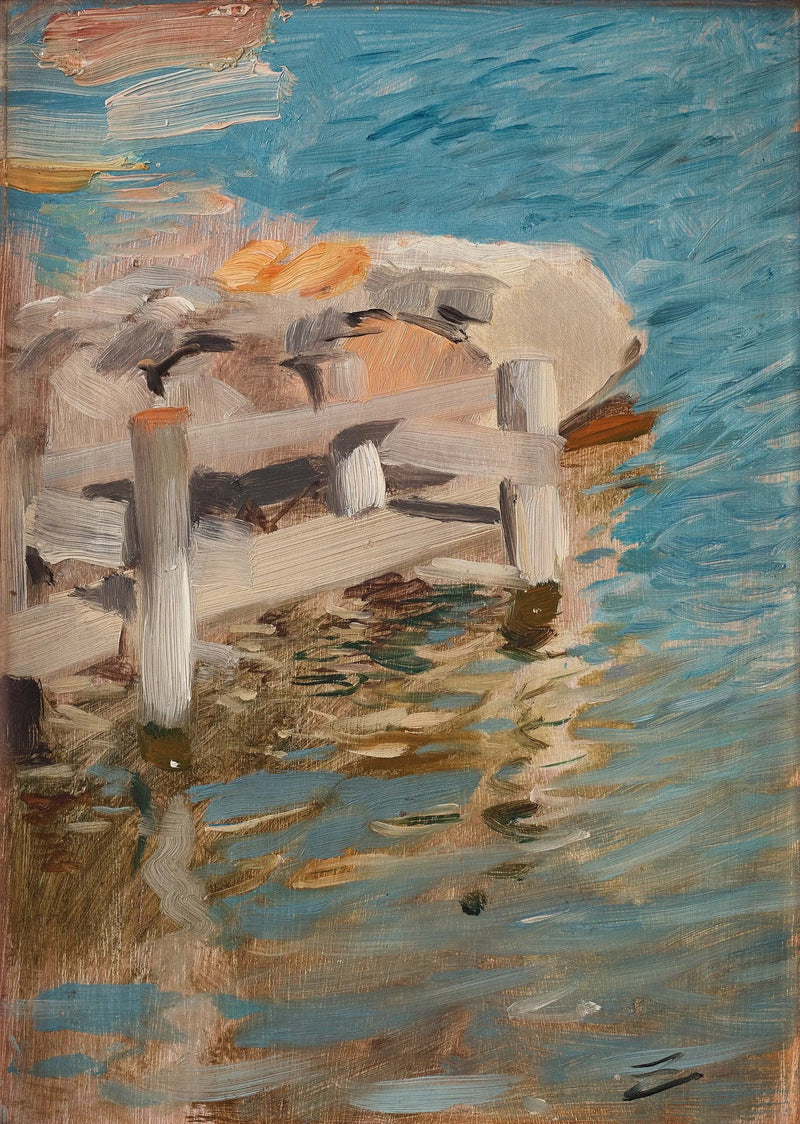 Veden heijastukset kivipäällystetyn arkkuun - Anders Zorn