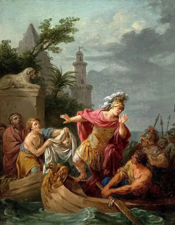 Cäsarin katuminen Pompée'n kuolemasta - Louis Jean François Lagrenée