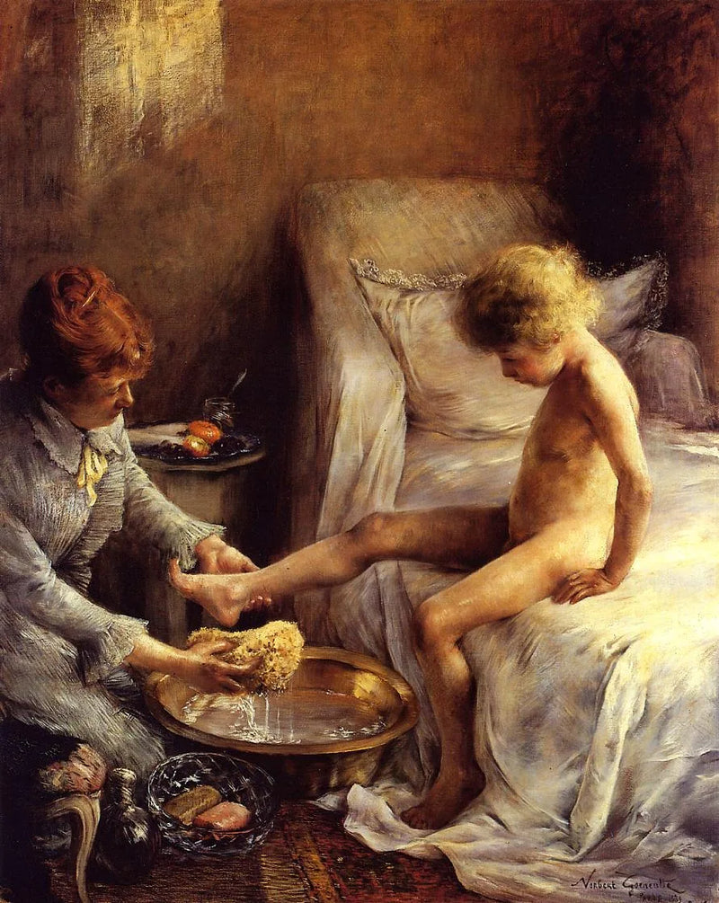 Reine Gœneutte nostaa nuoren Jean Guérardin taiteilijan studiosta - Norbert Gœneutte