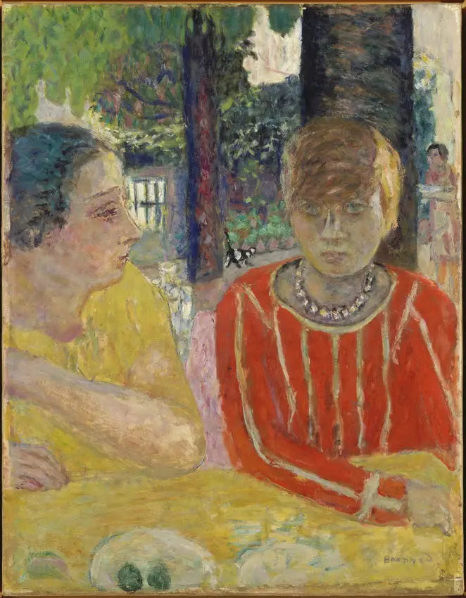 Kuningatar Natanson ja Marthe Bonnard punaisessa korsettissa - Pierre Bonnard