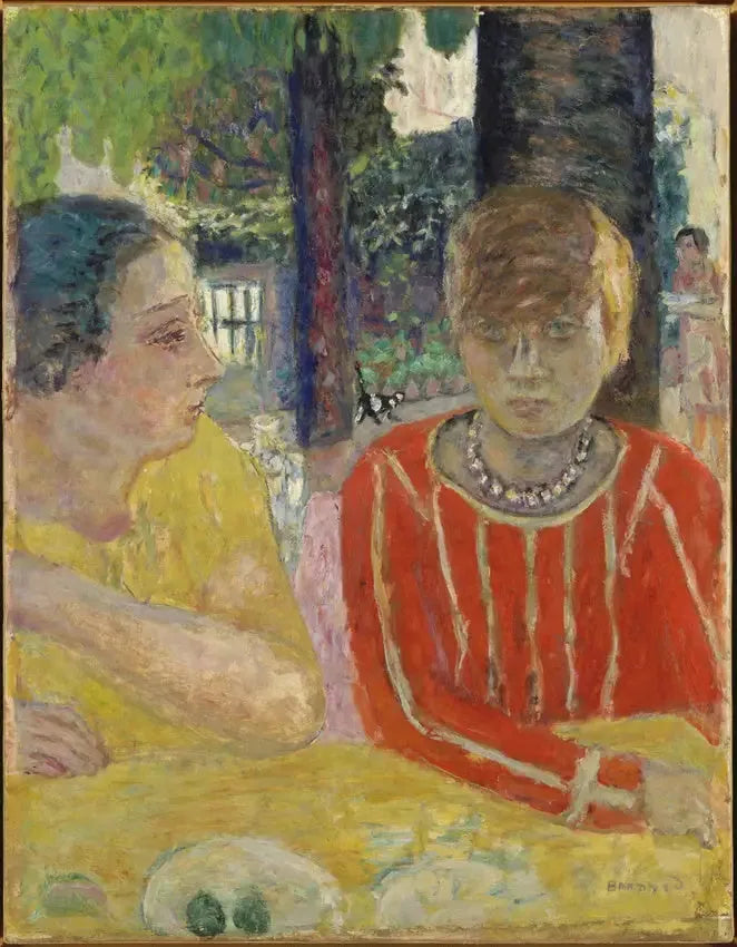 Kuningatar Natanson ja Marthe Bonnard punaisessa korsettissa - Pierre Bonnard