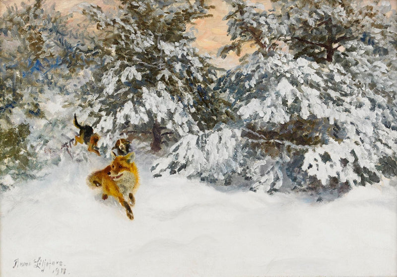 Ketut ja metsästyskoirat - Bruno Liljefors