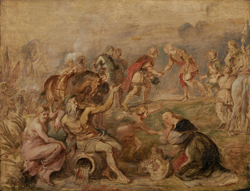 Hongarin kuninkaan Ferdinandin ja Espanjan kardinaali-lapsen Ferdinandin tapaaminen Nördlingenissä - Peter Paul Rubens
