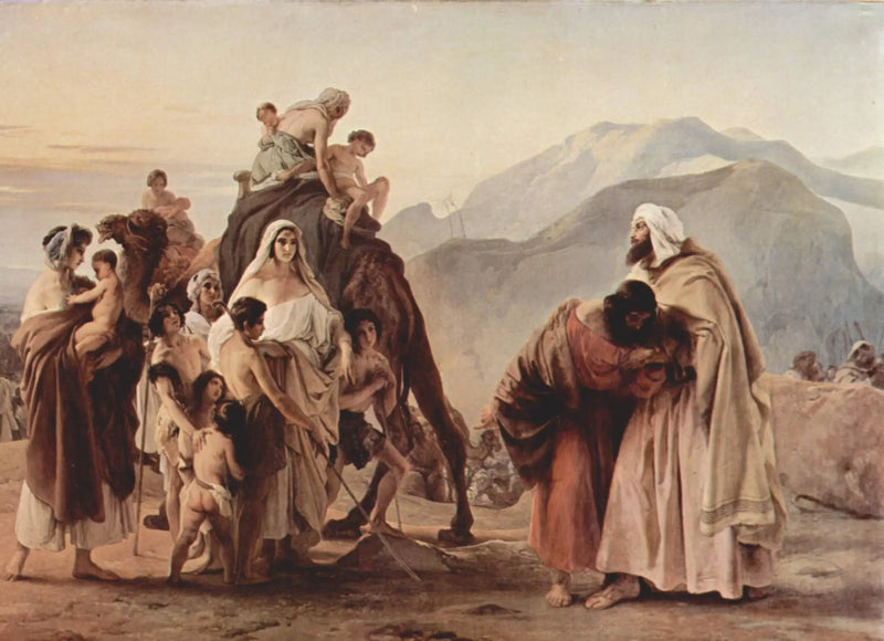 Kohtaaminen Esaun ja Jaakobin välillä - Francesco Hayez